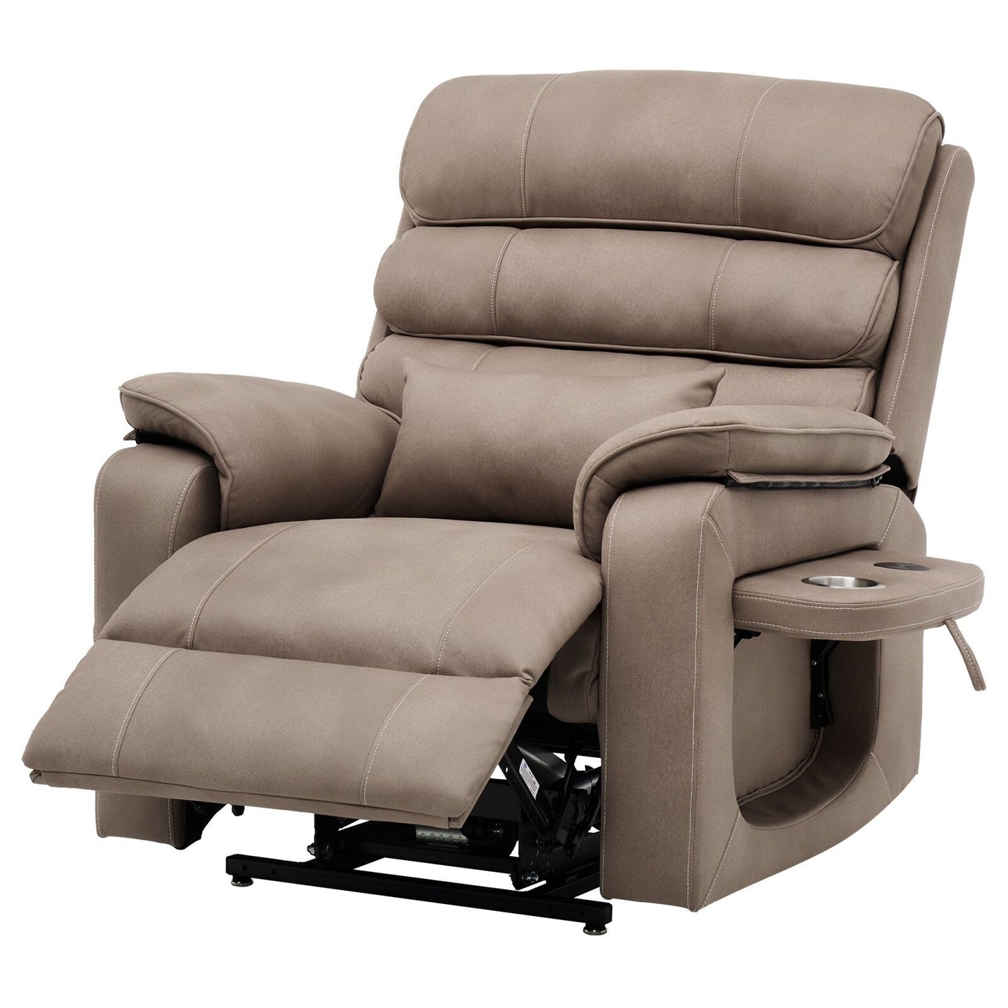 Poltrona reclinabile Velvet Power Lift, doppio motore, riscaldamento, massaggio e caricabatterie wireless