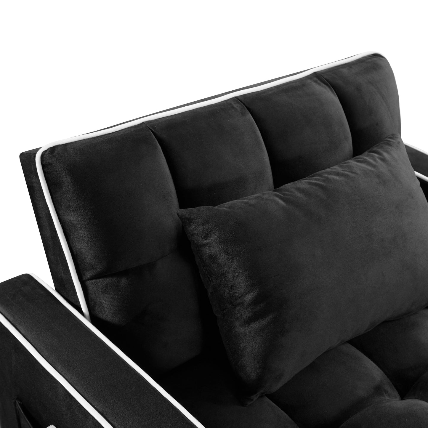 Divano letto singolo in velluto con porta di ricarica USB