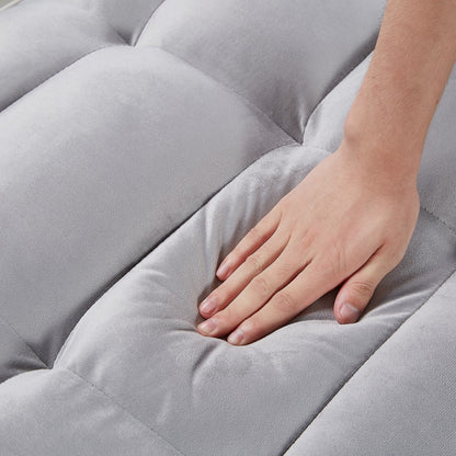 Divano letto singolo in velluto con porta di ricarica USB