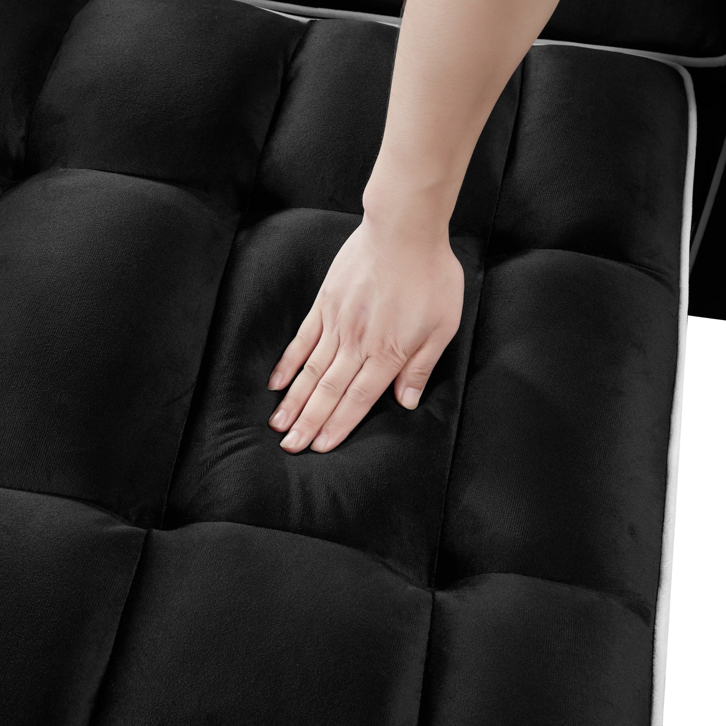 Divano letto singolo in velluto con porta di ricarica USB