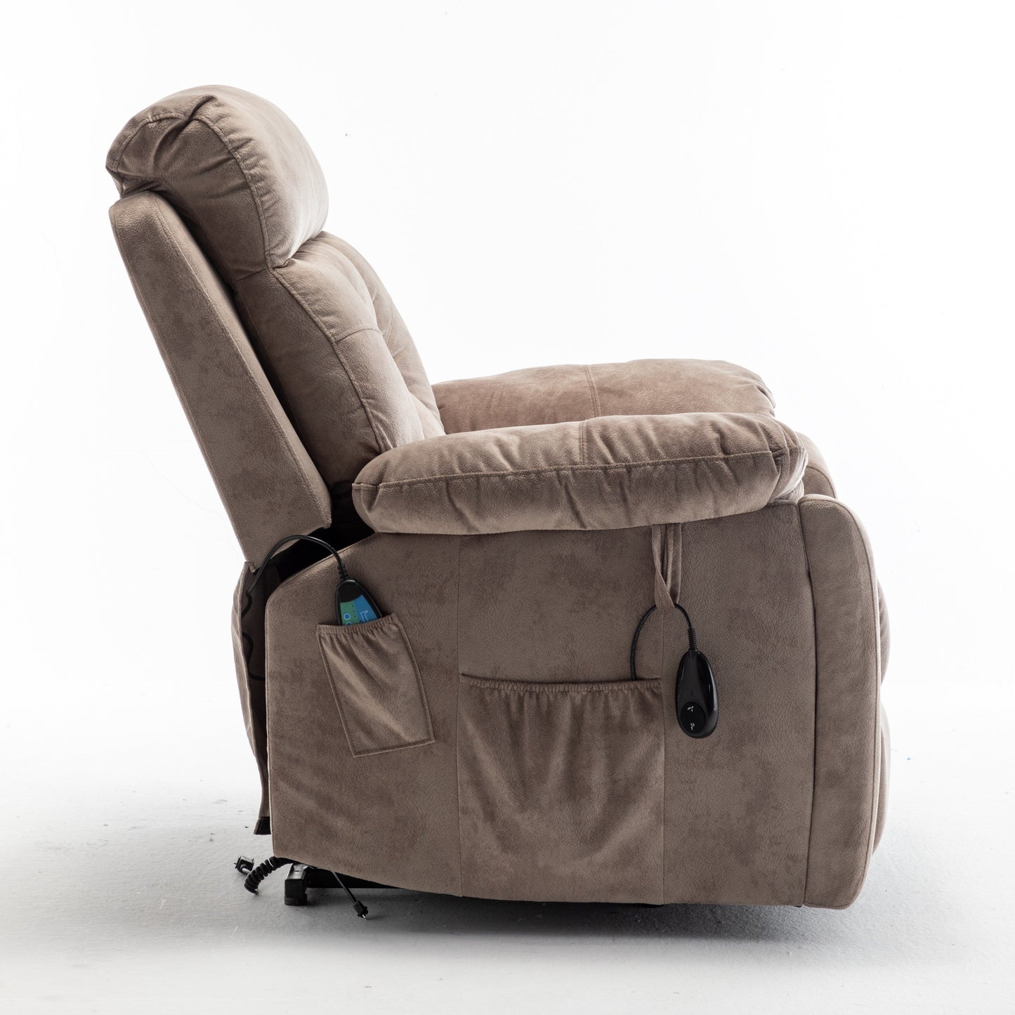 Poltrona reclinabile elettrica Velvet Wide con riscaldamento, massaggio e motore silenzioso