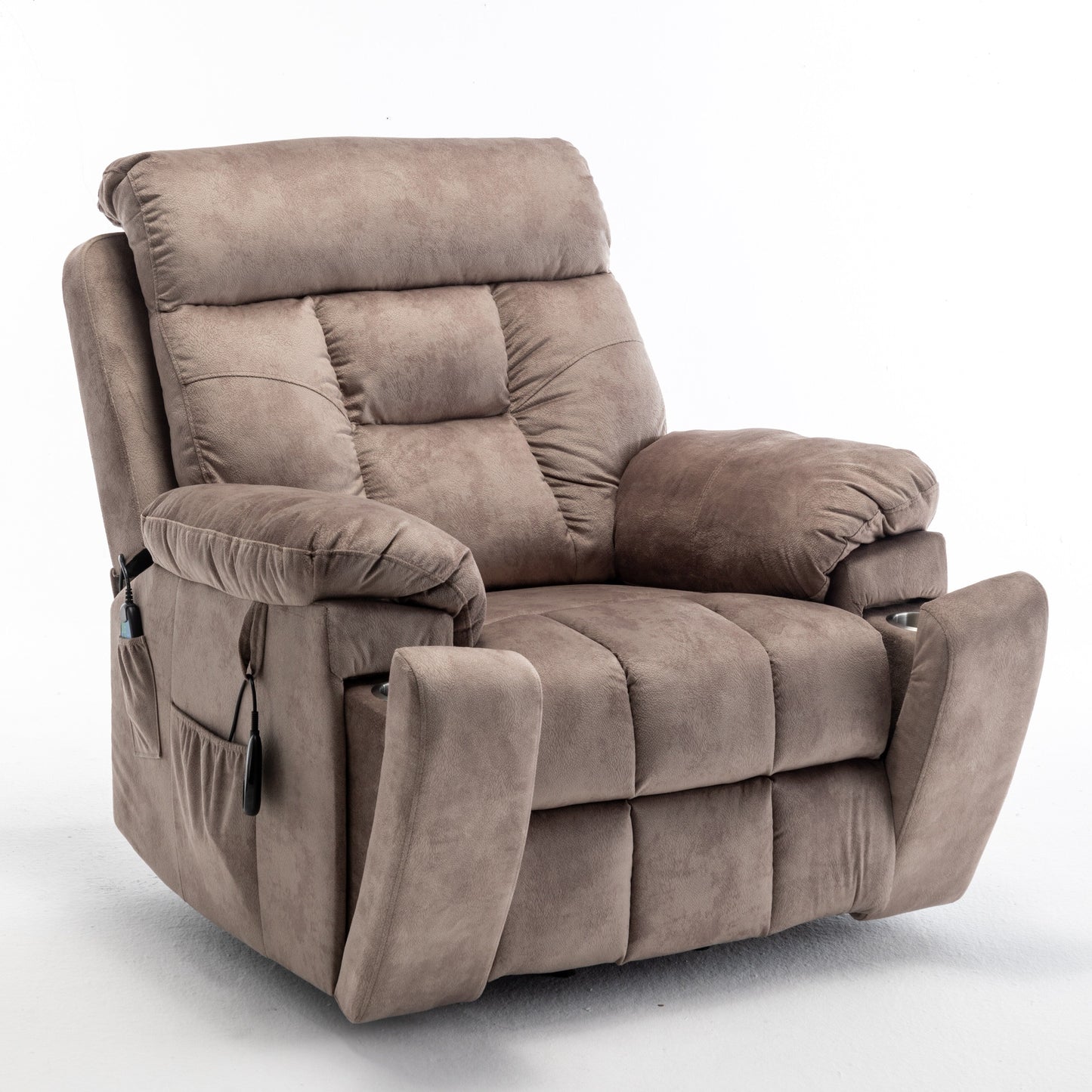 Poltrona reclinabile elettrica Velvet Wide con riscaldamento, massaggio e motore silenzioso