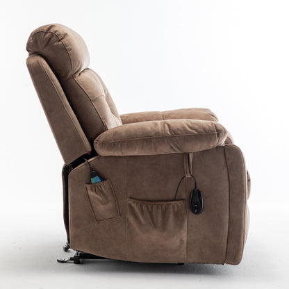 Poltrona reclinabile elettrica Velvet Wide con riscaldamento, massaggio e motore silenzioso