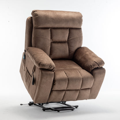 Poltrona reclinabile elettrica Velvet Wide con riscaldamento, massaggio e motore silenzioso