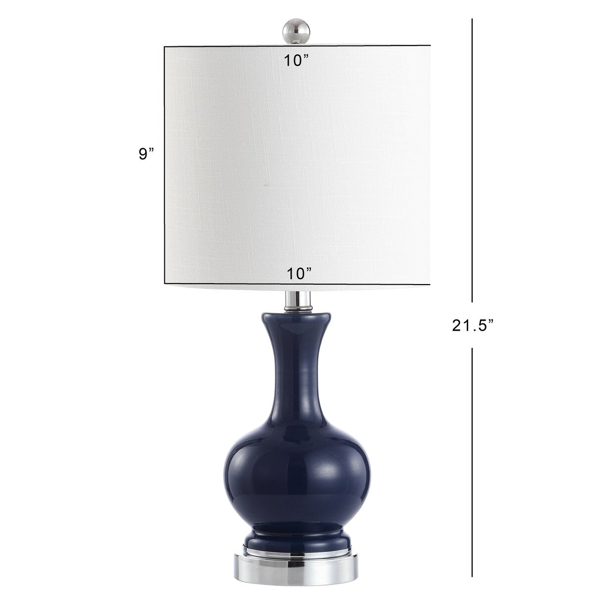 Lampada da tavolo a LED in vetro/metallo Vermont 22, bianca (set da 2) di JONATHAN Y