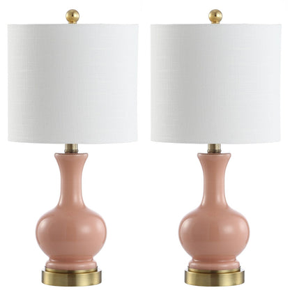 Lampada da tavolo a LED in vetro/metallo Vermont 22, bianca (set da 2) di JONATHAN Y
