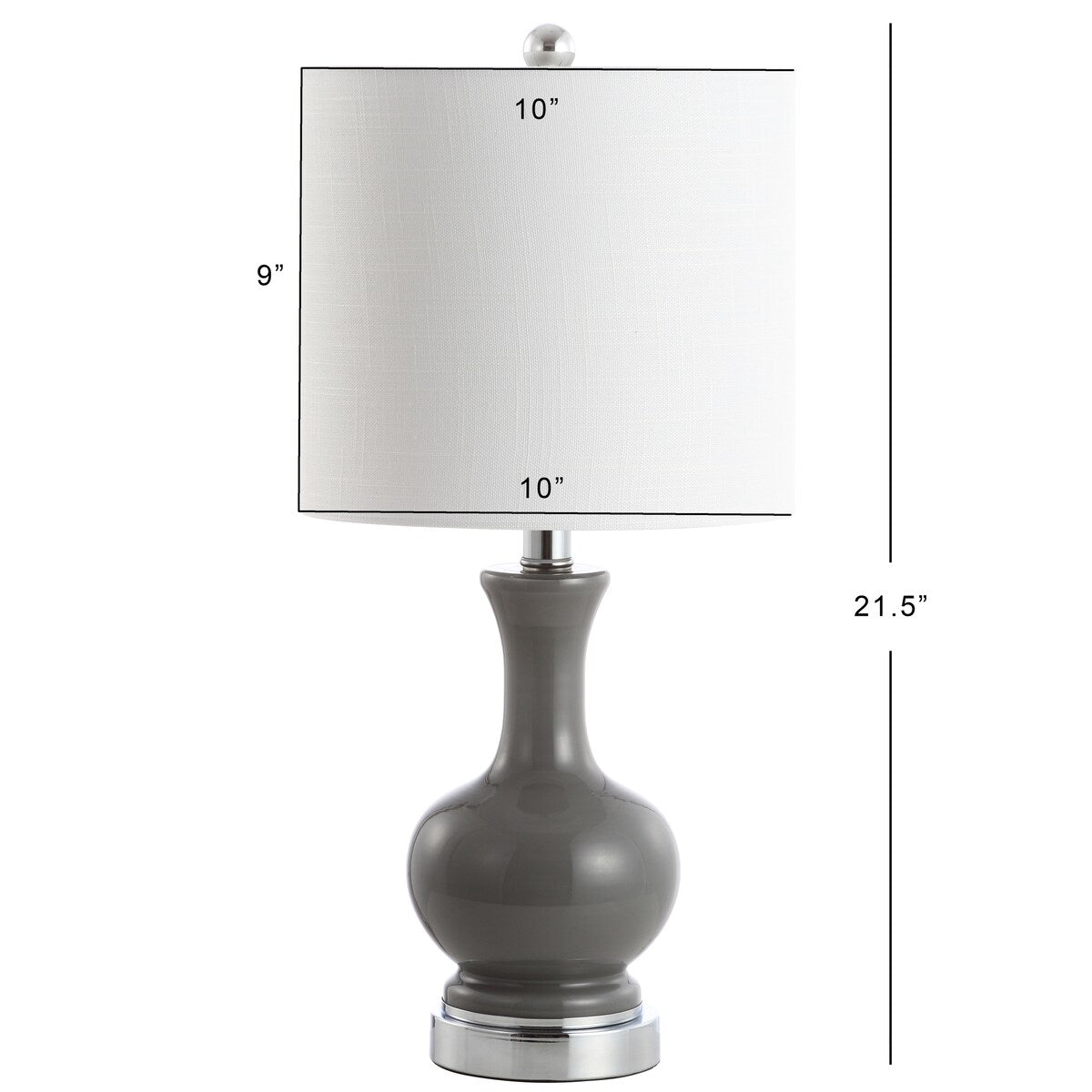Lampada da tavolo a LED in vetro/metallo Vermont 22, bianca (set da 2) di JONATHAN Y
