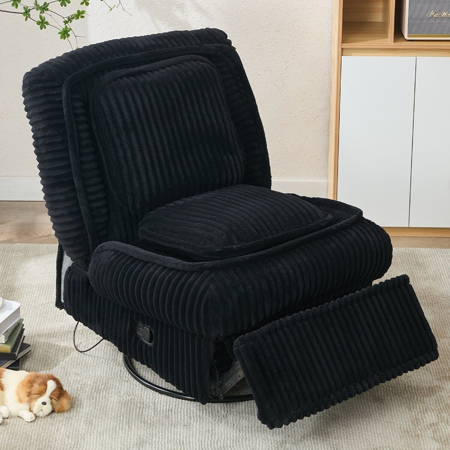 Divano reclinabile versatile in velluto a coste per relax e comfort