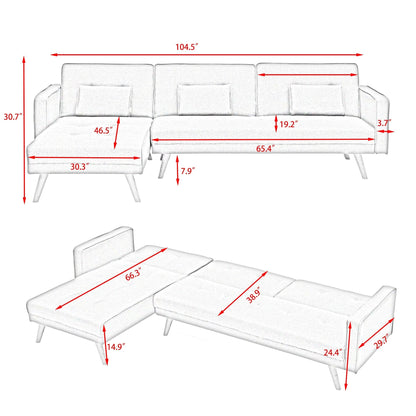 Divano letto pieghevole versatile per soggiorno - Divano multifunzionale e confortevole per piccoli spazi