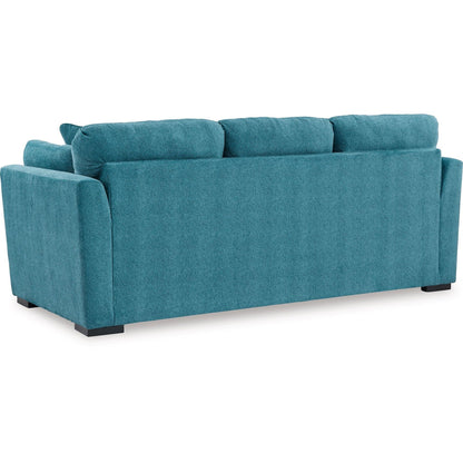 Divano letto matrimoniale Viena, 2 cuscini decorativi, velluto sintetico verde acqua