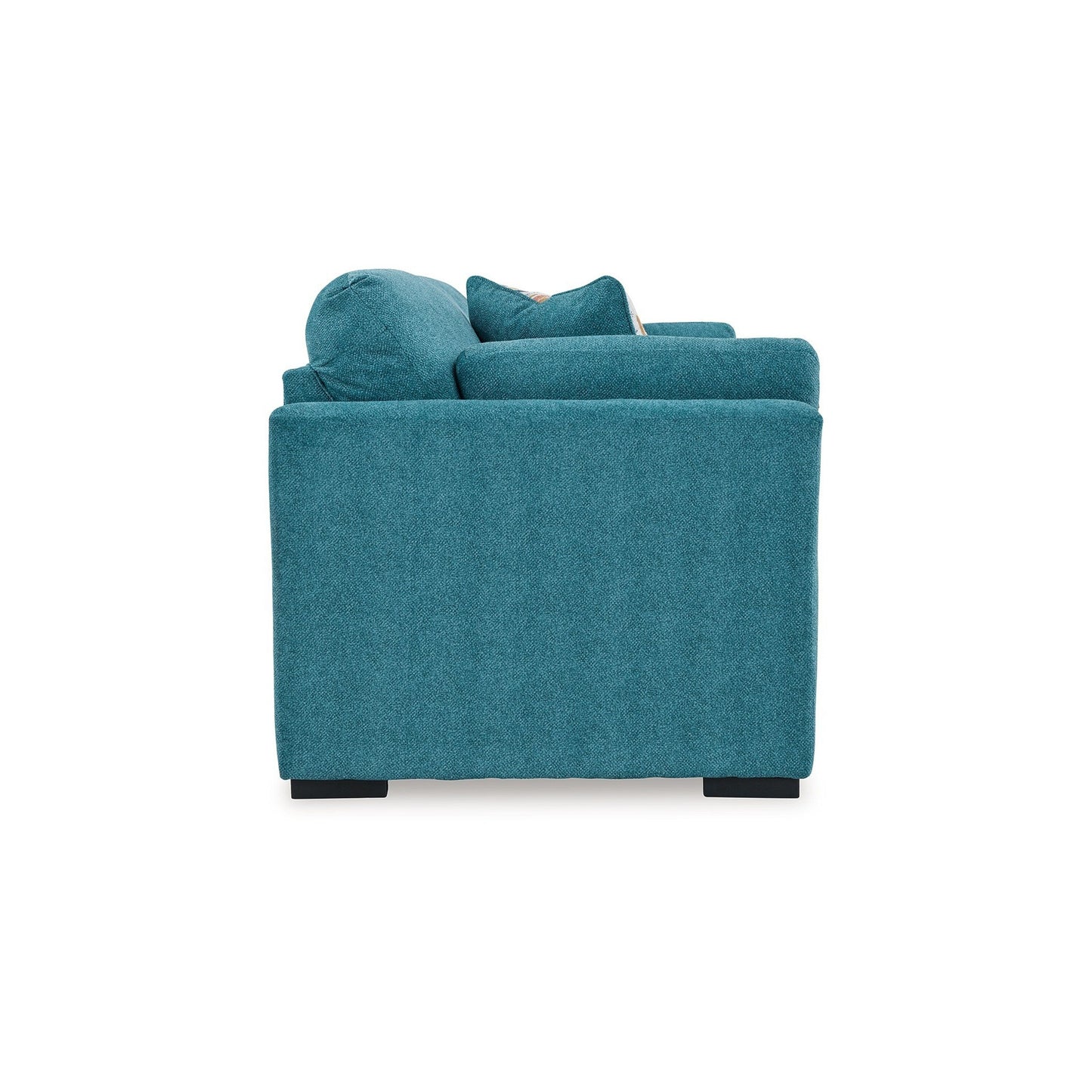 Divano Viena con 2 cuscini decorativi, velluto sintetico blu acqua, 94 pollici