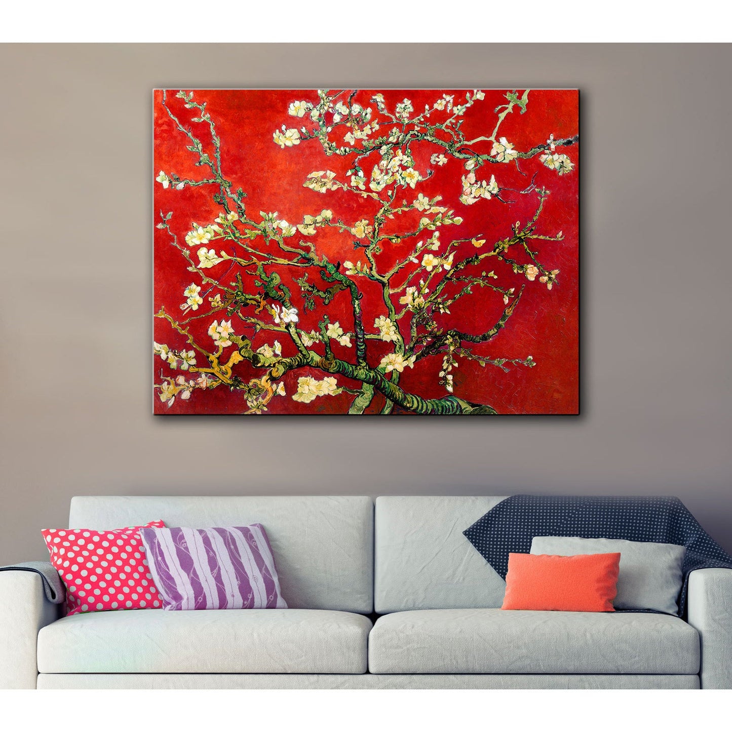 Vincent van Gogh 'Mandorlo in fiore rosso' Tela