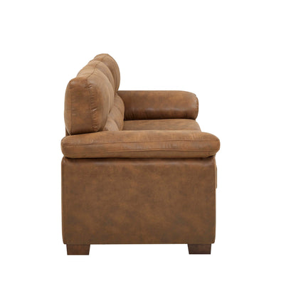 Divano a tre posti in pelle marrone vintage