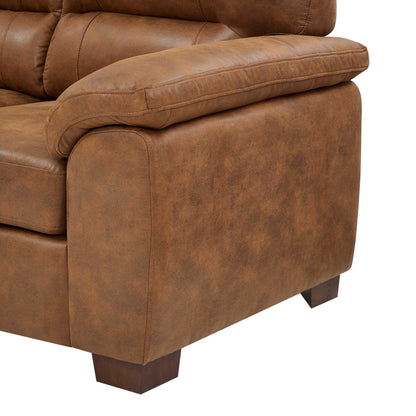 Divano a tre posti in pelle marrone vintage