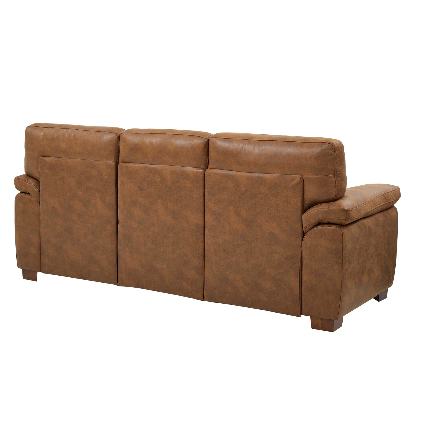 Divano a tre posti in pelle marrone vintage