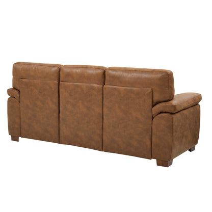 Divano a tre posti in pelle marrone vintage