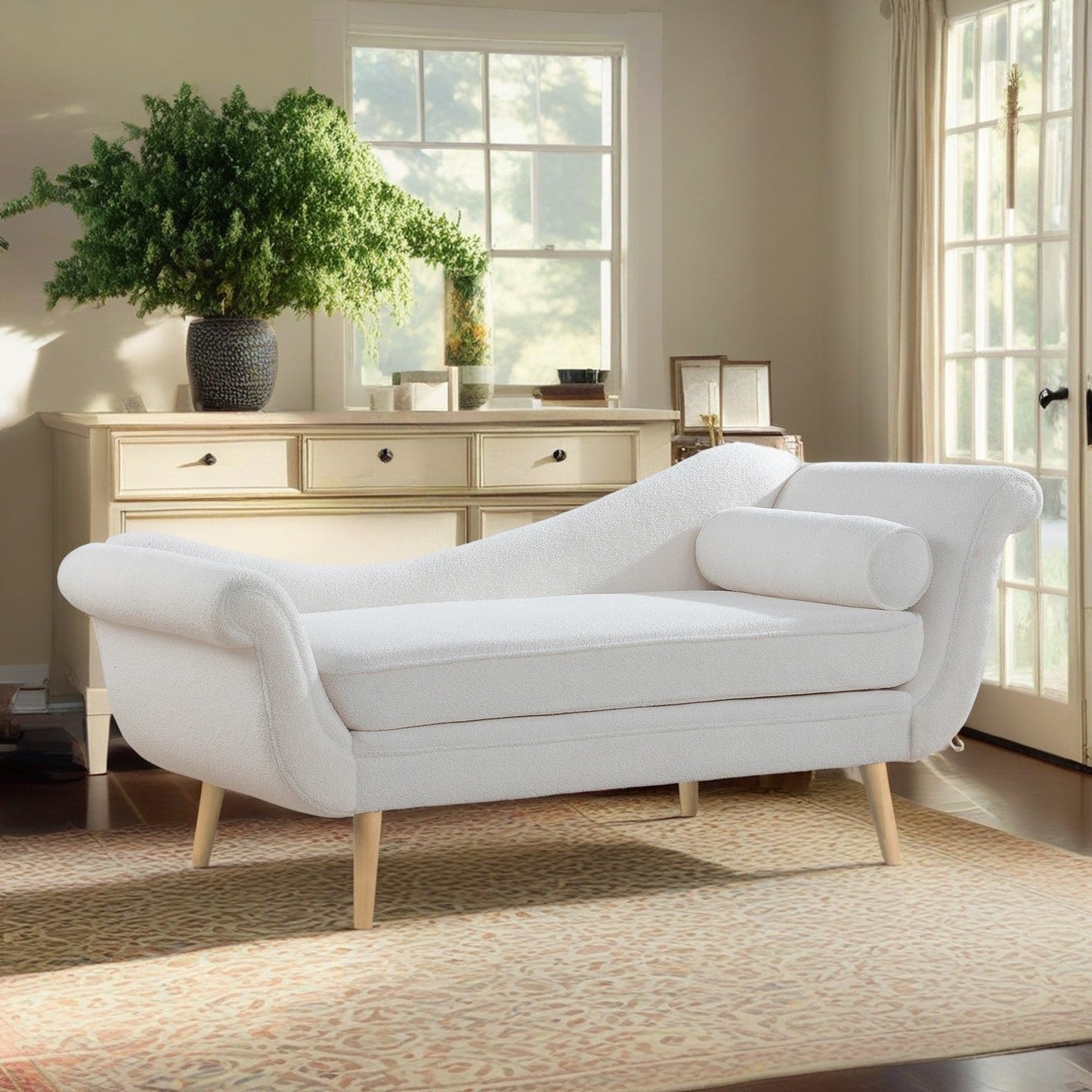 Chaise longue vintage con braccioli a spirale di Christopher Knight Home