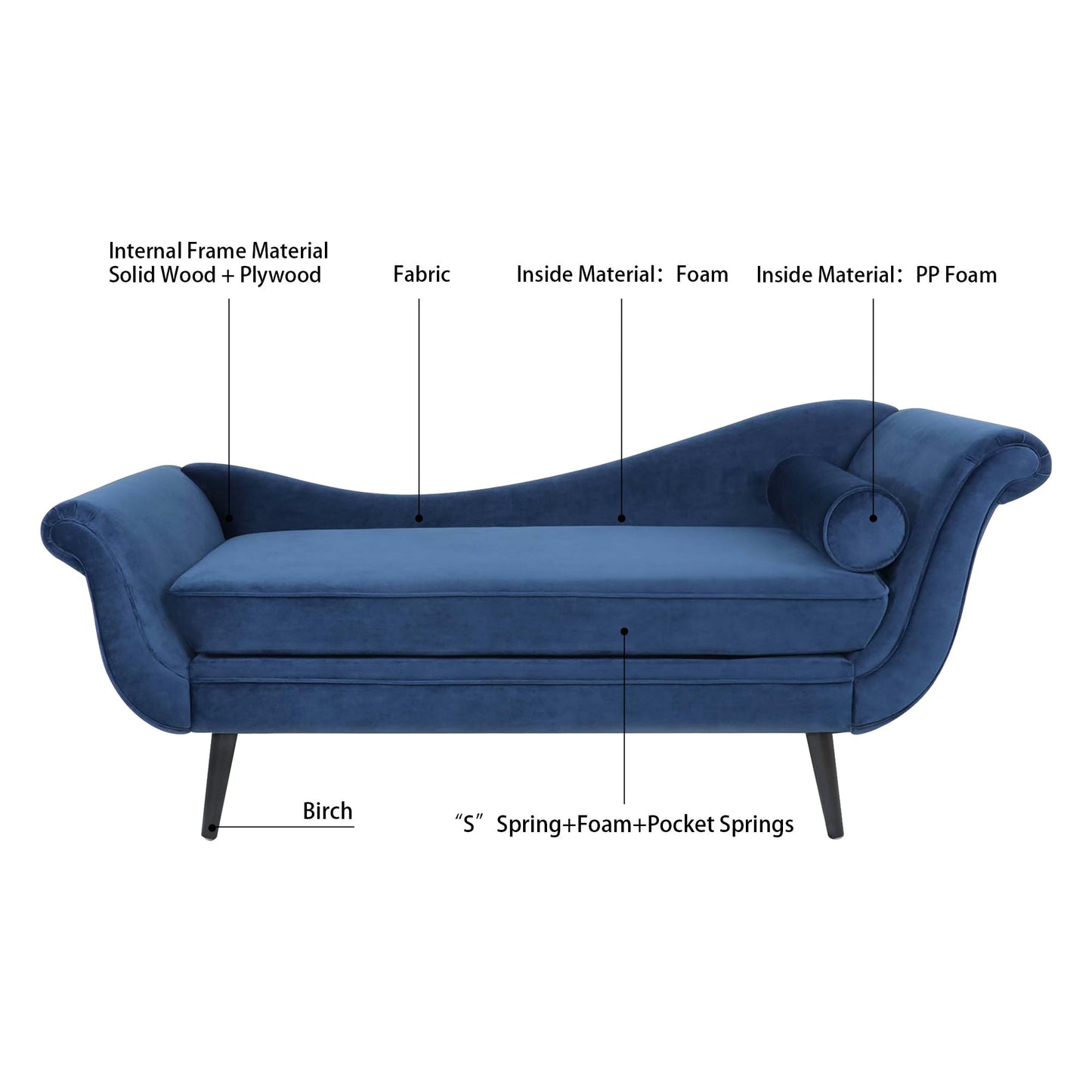 Chaise longue vintage con braccioli a spirale di Christopher Knight Home