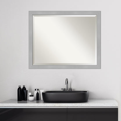 Specchio da parete per bagno bisellato - Cornice in nichel spazzolato Vista