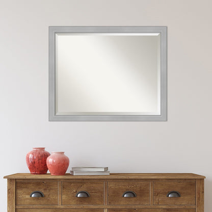 Specchio da parete per bagno bisellato - Cornice in nichel spazzolato Vista