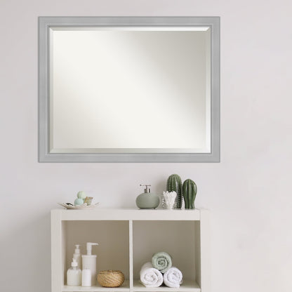 Specchio da parete per bagno bisellato - Cornice in nichel spazzolato Vista