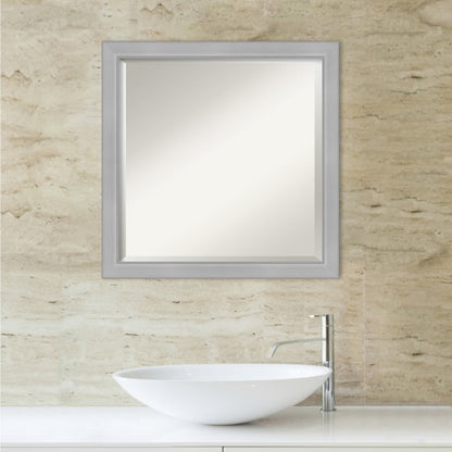 Specchio da parete per bagno bisellato - Cornice in nichel spazzolato Vista