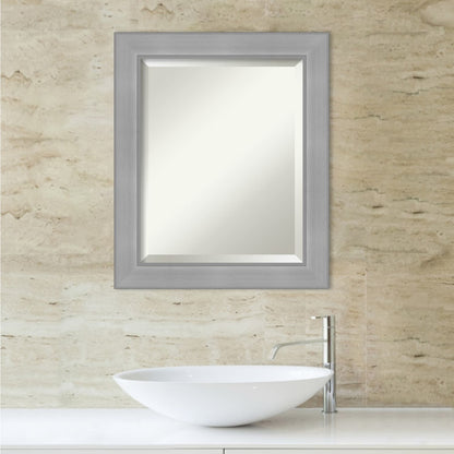 Specchio da parete per bagno bisellato - Cornice in nichel spazzolato Vista