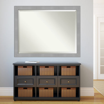 Specchio da parete per bagno bisellato - Cornice in nichel spazzolato Vista
