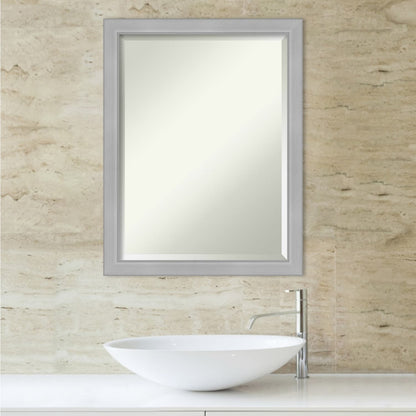 Specchio da parete per bagno bisellato - Cornice in nichel spazzolato Vista
