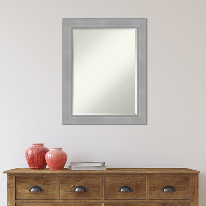 Specchio da parete per bagno bisellato - Cornice in nichel spazzolato Vista