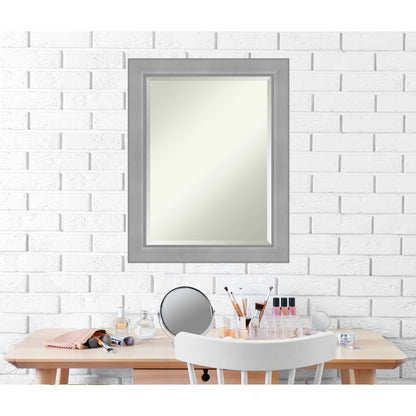 Specchio da parete per bagno bisellato - Cornice in nichel spazzolato Vista