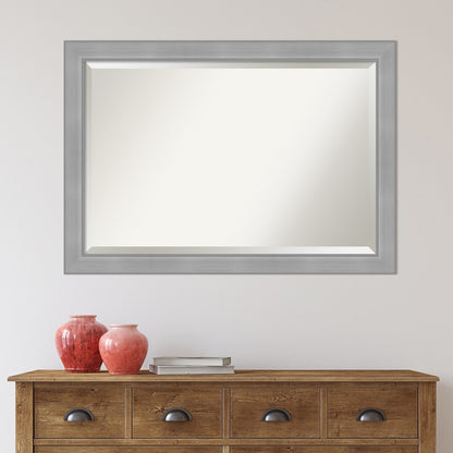 Specchio da parete per bagno bisellato - Cornice in nichel spazzolato Vista