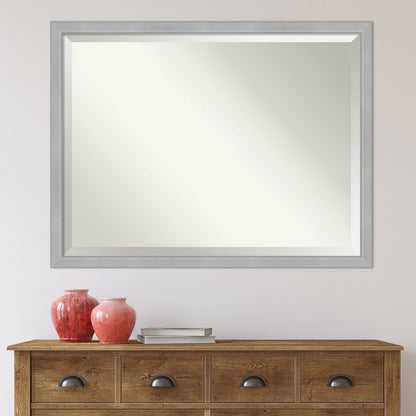Specchio da parete per bagno bisellato - Cornice in nichel spazzolato Vista