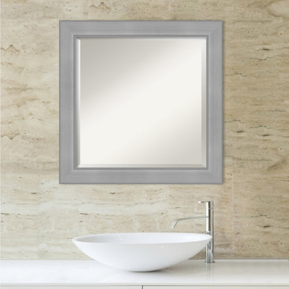 Specchio da parete per bagno bisellato - Cornice in nichel spazzolato Vista