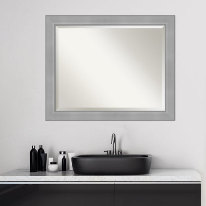 Specchio da parete per bagno bisellato - Cornice in nichel spazzolato Vista