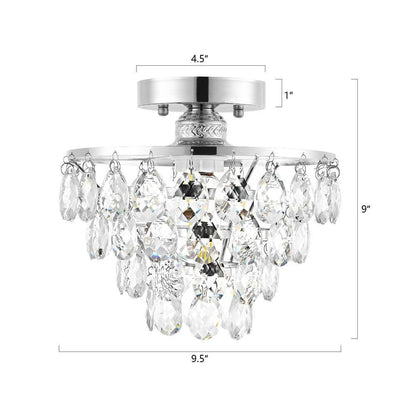 WINGBO Piccola plafoniera in cristallo da soffitto Mini semi-incasso... - N/A