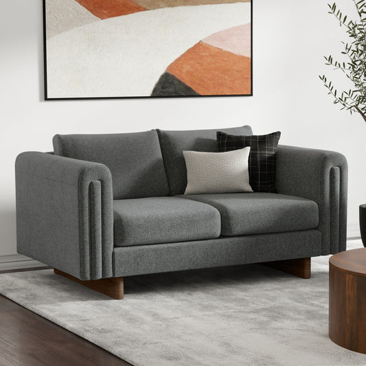 Divano a due posti contemporaneo WYNDENHALL Drayton da 61 pollici di larghezza in tessuto tecnico a trama fitta - 61 L x 38 P x 30 A