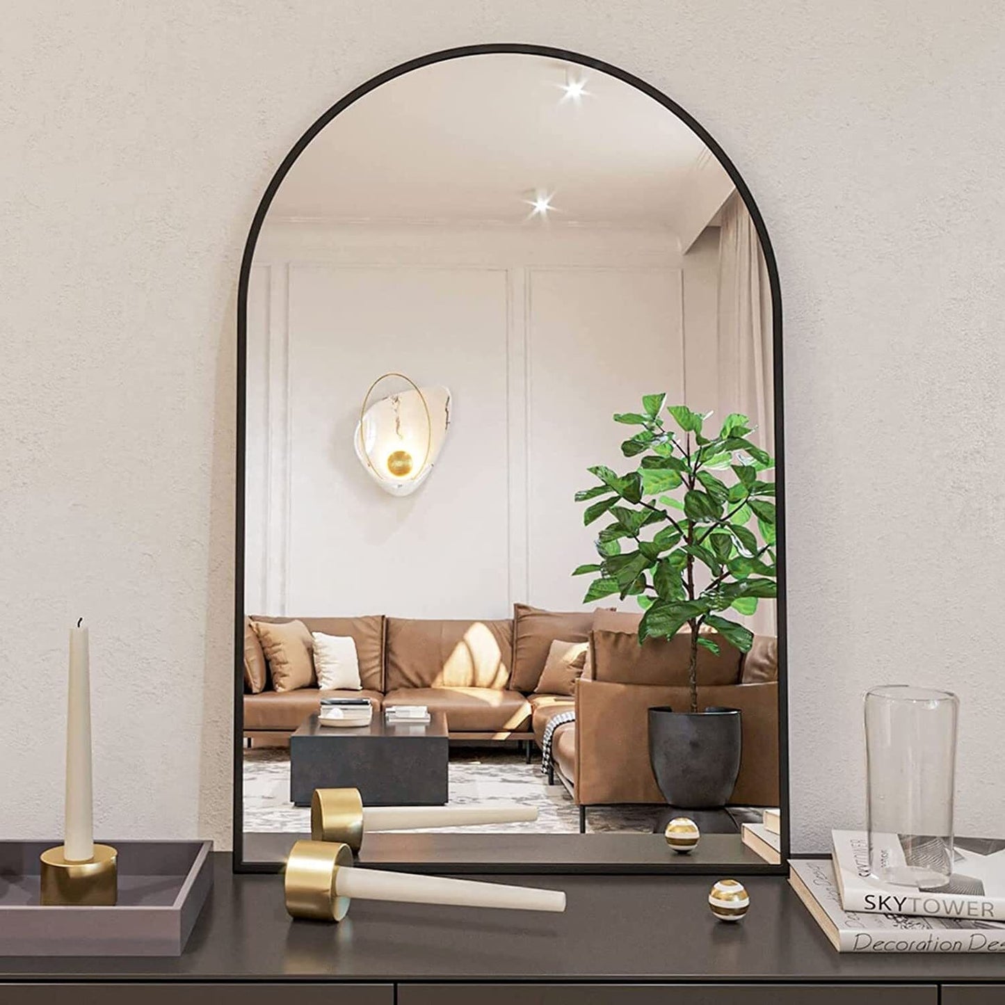 Specchio da parete per bagno ad arco YVANLA