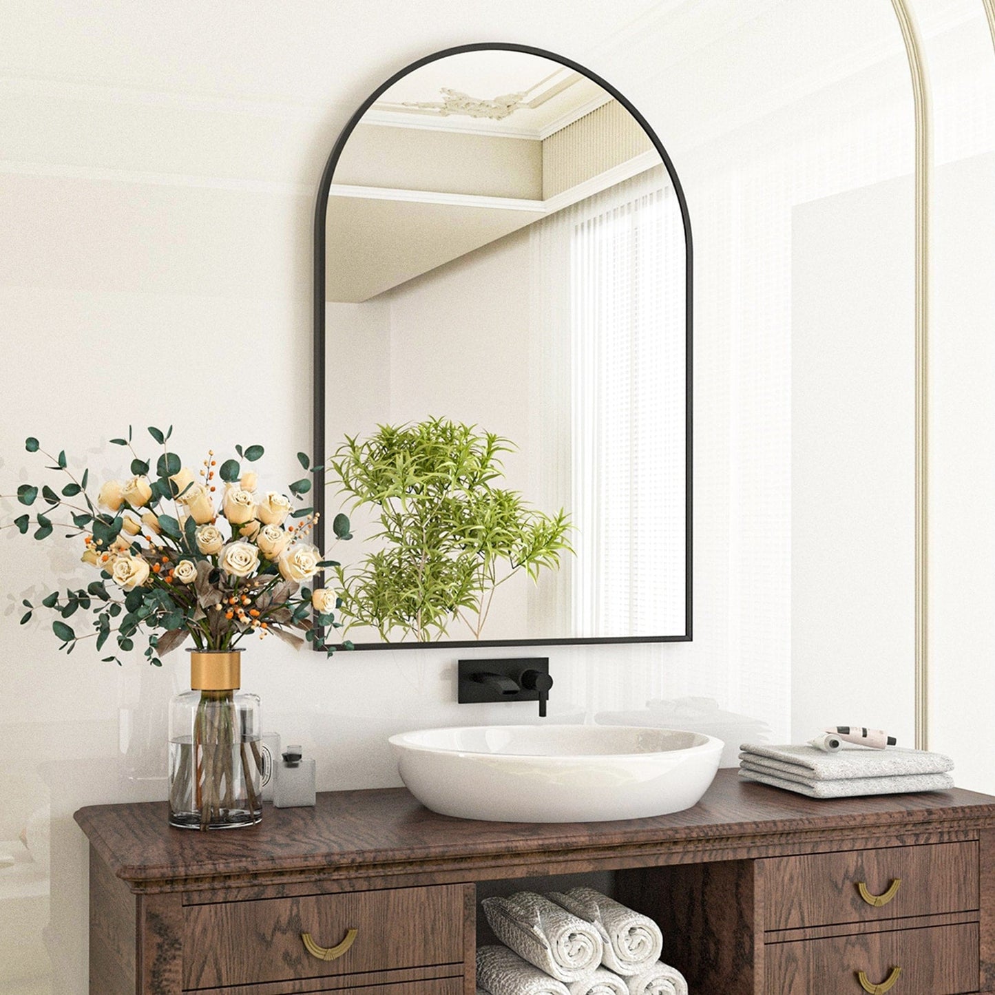 Specchio da parete per bagno ad arco YVANLA