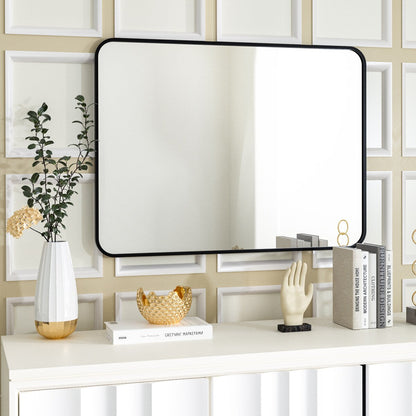 Specchio da bagno a parete con angolo arrotondato