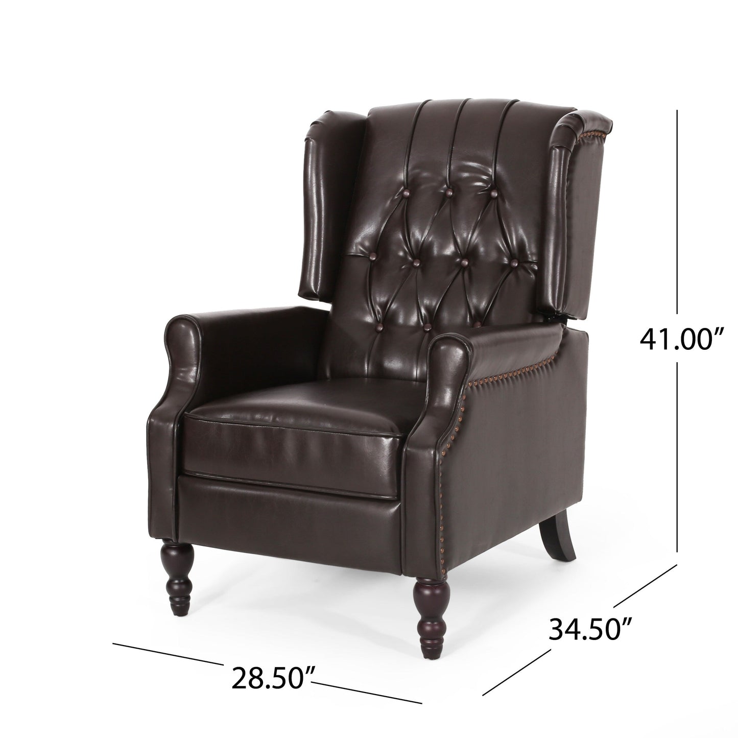 Poltrona reclinabile in similpelle Walter Brown di Christopher Knight Home