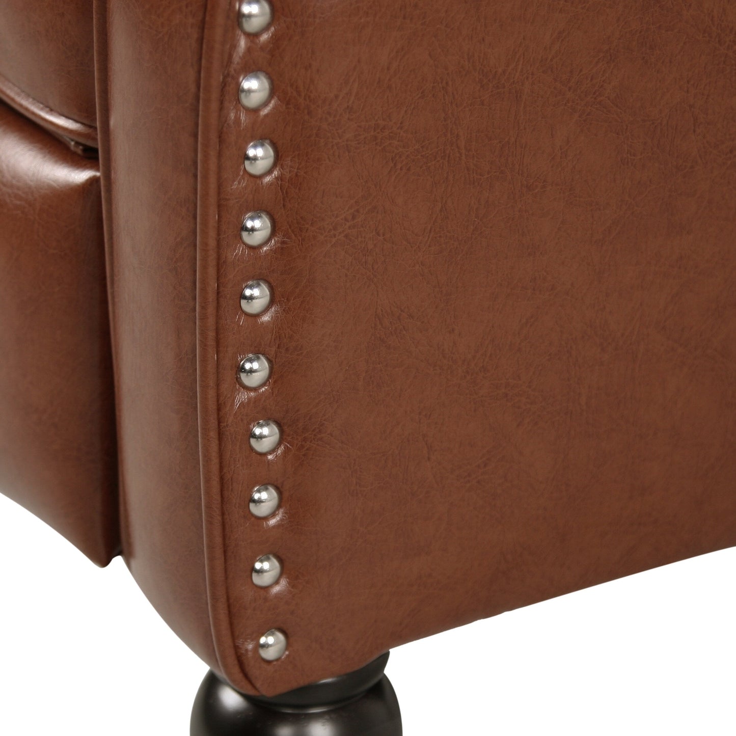 Poltrona reclinabile Walter Classic Tufted in similpelle (2 pezzi) con finiture a borchie di Christopher Knight Home