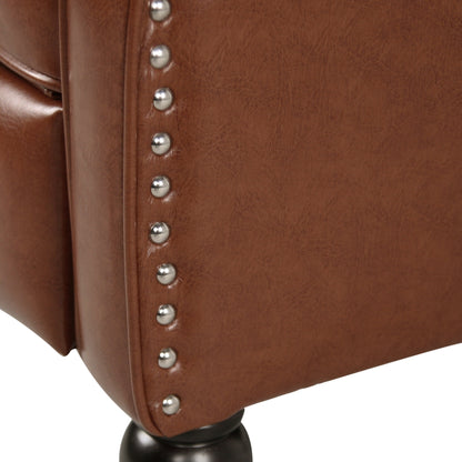 Poltrona reclinabile Walter Classic Tufted in similpelle (2 pezzi) con finiture a borchie di Christopher Knight Home