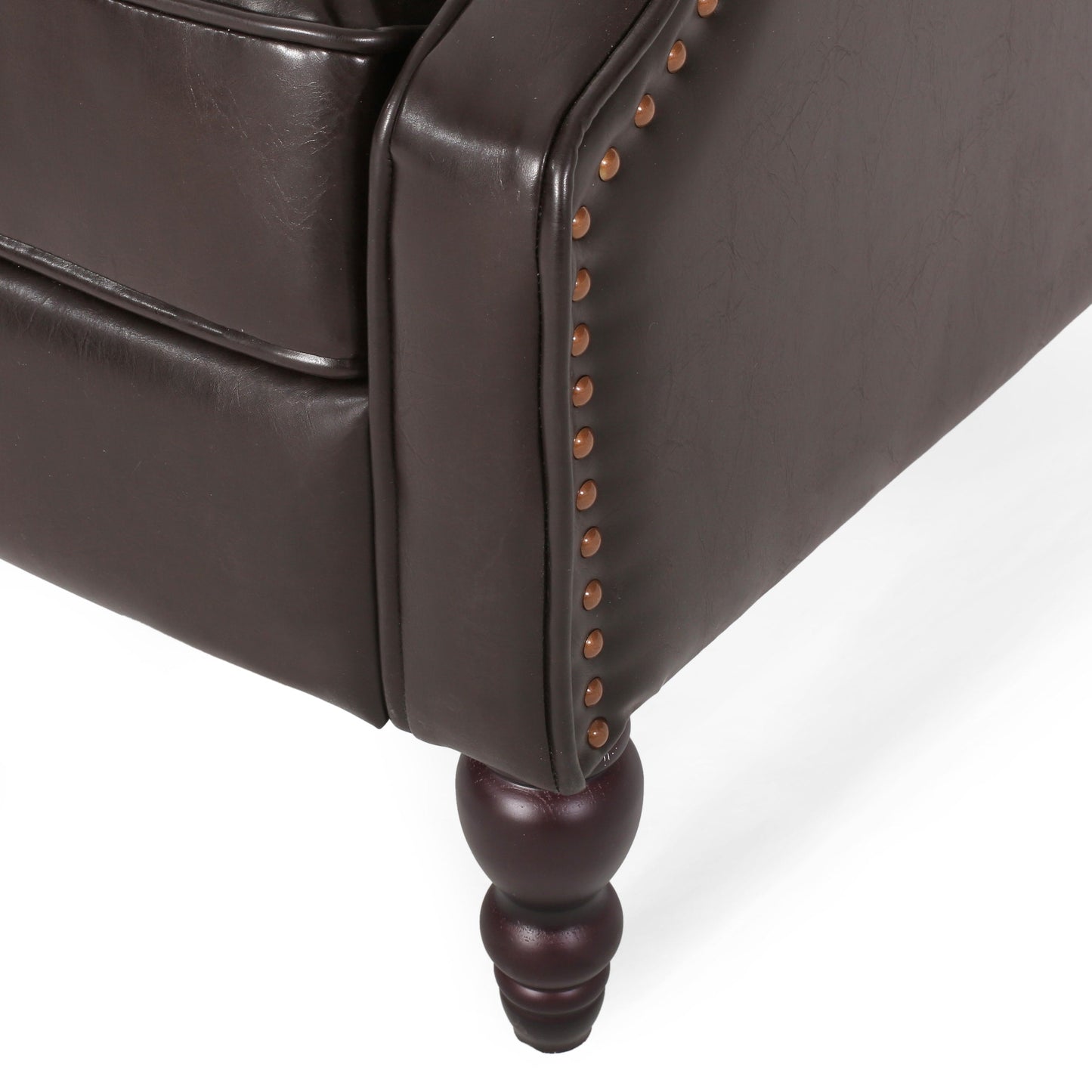 Poltrona reclinabile Walter Classic Tufted in similpelle (2 pezzi) con finiture a borchie di Christopher Knight Home