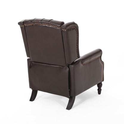 Poltrona reclinabile Walter Classic Tufted in similpelle (2 pezzi) con finiture a borchie di Christopher Knight Home