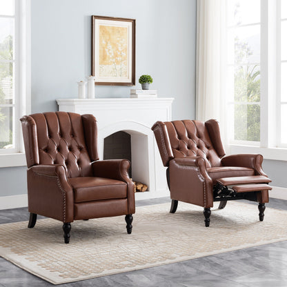Poltrona reclinabile Walter Classic Tufted in similpelle (2 pezzi) con finiture a borchie di Christopher Knight Home