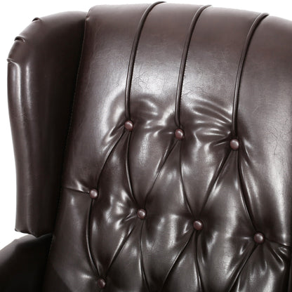 Poltrona reclinabile Walter Classic Tufted in similpelle (2 pezzi) con finiture a borchie di Christopher Knight Home