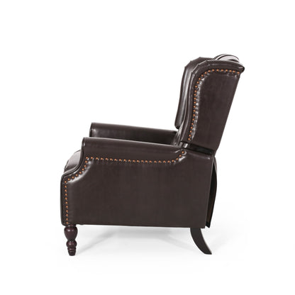 Poltrona reclinabile Walter Classic Tufted in similpelle (2 pezzi) con finiture a borchie di Christopher Knight Home