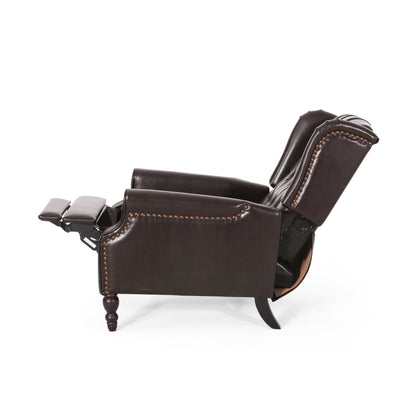 Poltrona reclinabile Walter Classic Tufted in similpelle (2 pezzi) con finiture a borchie di Christopher Knight Home