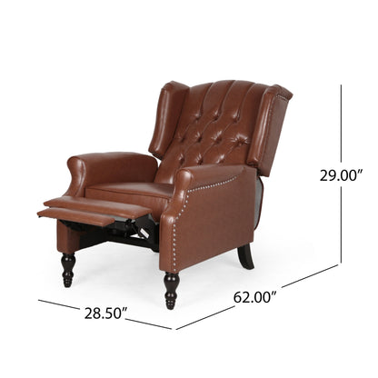 Poltrona reclinabile Walter Classic Tufted in similpelle (2 pezzi) con finiture a borchie di Christopher Knight Home